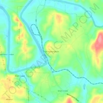 Port Birmingham topographic map, elevation, terrain