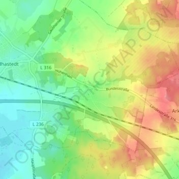 Osterwohld topographic map, elevation, terrain