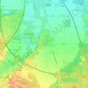Bergham topographic map, elevation, terrain