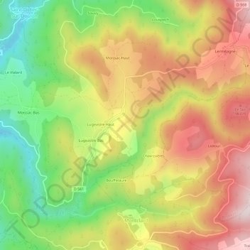 La Fagette topographic map, elevation, terrain