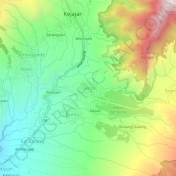 Tambi topographic map, elevation, terrain