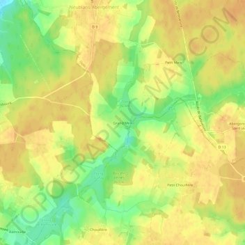 Grand Meix topographic map, elevation, terrain