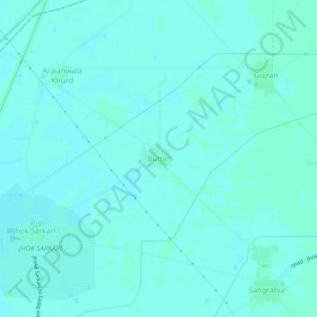 Butter topographic map, elevation, terrain