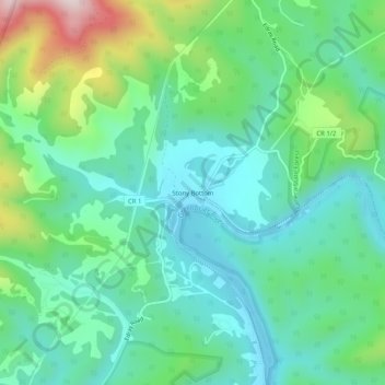 Stony Bottom topographic map, elevation, terrain