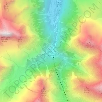 Pont de Prat topographic map, elevation, terrain