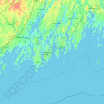 Five Islands topographic map, elevation, terrain