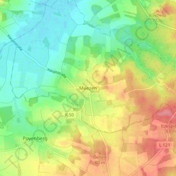 Meezen topographic map, elevation, terrain