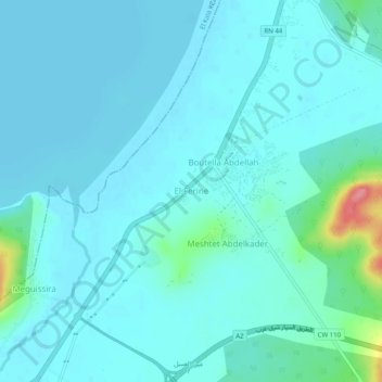El Ferine topographic map, elevation, terrain