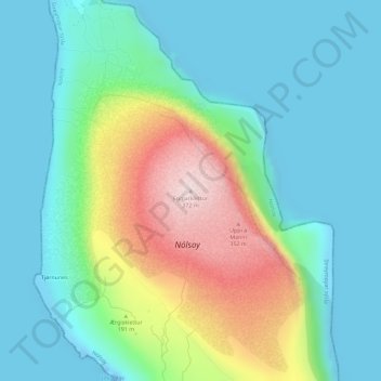 Eggjarklettur topographic map, elevation, terrain
