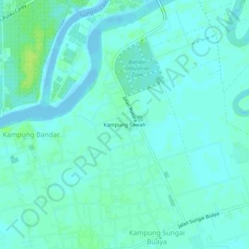Kampung Sawah topographic map, elevation, terrain