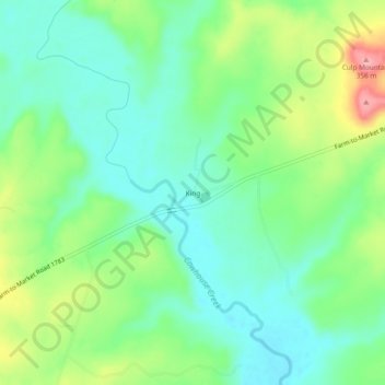 King topographic map, elevation, terrain