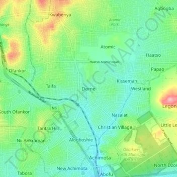 Dome topographic map, elevation, terrain