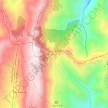 La Sierra topographic map, elevation, terrain