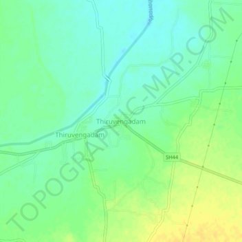 Thiruvengadam topographic map, elevation, terrain