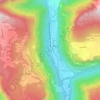 Forni topographic map, elevation, terrain