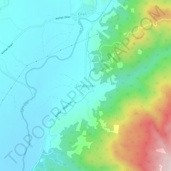 Sahilceylan topographic map, elevation, terrain