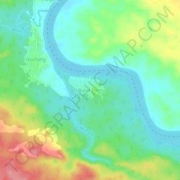 Mkpot Isong topographic map, elevation, terrain