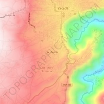 San Bartolo topographic map, elevation, terrain