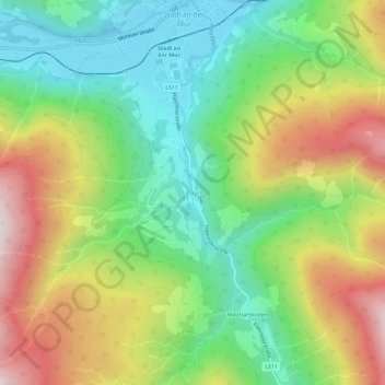 Paal topographic map, elevation, terrain