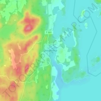 Olshammar topographic map, elevation, terrain