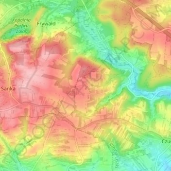 Zręby topographic map, elevation, terrain