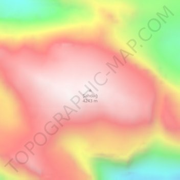 Şahdağ topographic map, elevation, terrain