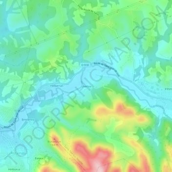Uhartea topographic map, elevation, terrain