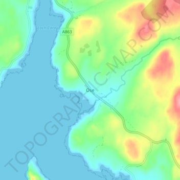 Ose topographic map, elevation, terrain