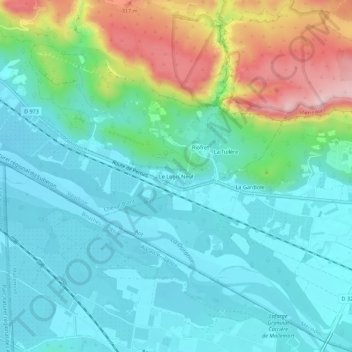 Le Logis Neuf topographic map, elevation, terrain