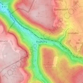 Rippberg topographic map, elevation, terrain