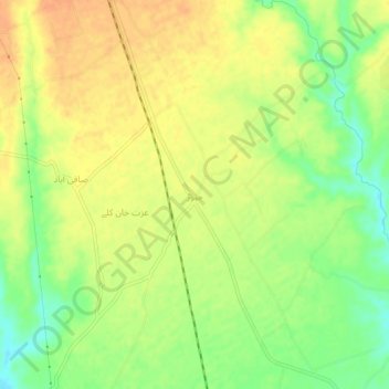 Jewar topographic map, elevation, terrain