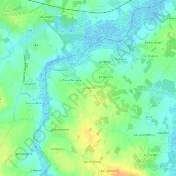 La Trulière topographic map, elevation, terrain