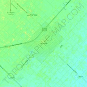 Saladillo topographic map, elevation, terrain