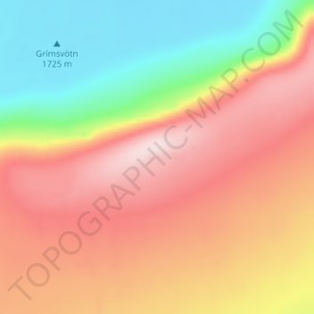 Grímsvötn topographic map, elevation, terrain