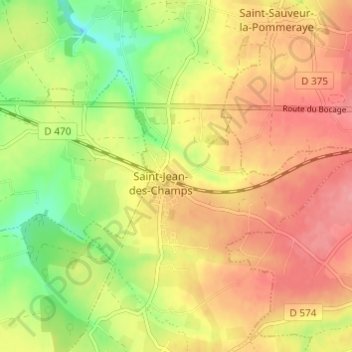 Village Blondel topographic map, elevation, terrain