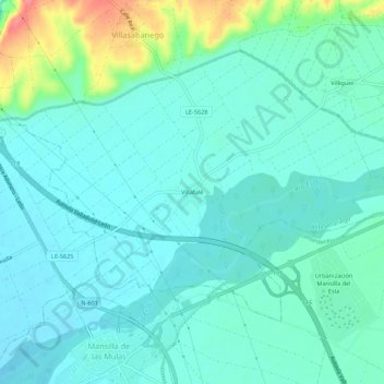 Villafalé topographic map, elevation, terrain