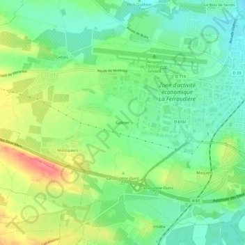 Galinier topographic map, elevation, terrain
