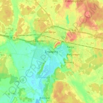 Enköping topographic map, elevation, terrain