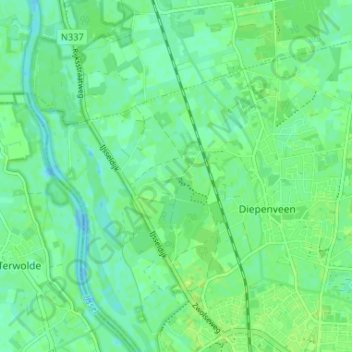 Rande topographic map, elevation, terrain