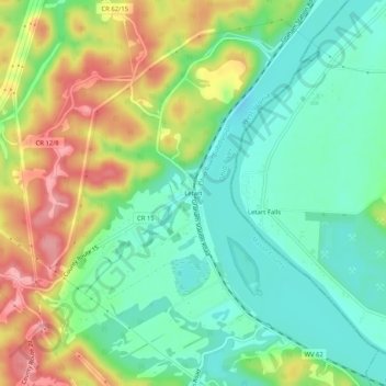 Letart topographic map, elevation, terrain