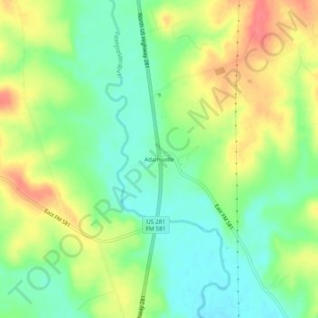 Adamsville topographic map, elevation, terrain