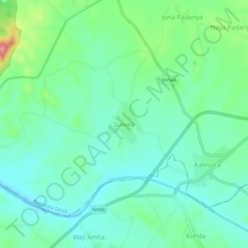 Suwala topographic map, elevation, terrain