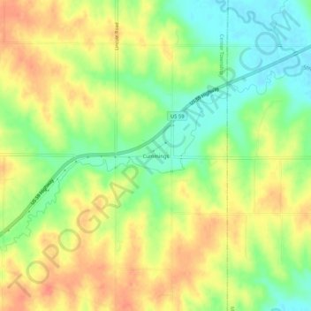 Cummings topographic map, elevation, terrain