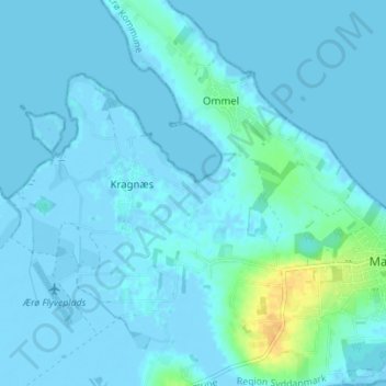 Ørbæk topographic map, elevation, terrain