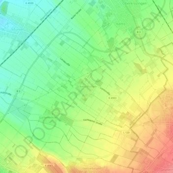 Schmidhofen topographic map, elevation, terrain
