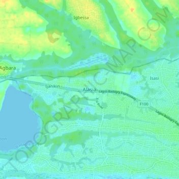 Alasia topographic map, elevation, terrain