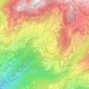 Villars-sur-Ollon topographic map, elevation, terrain