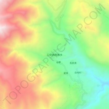 三坝纳西族乡 topographic map, elevation, terrain