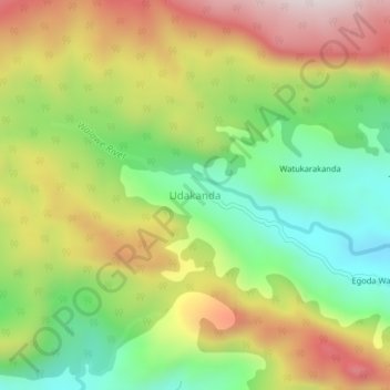 Udakanda topographic map, elevation, terrain