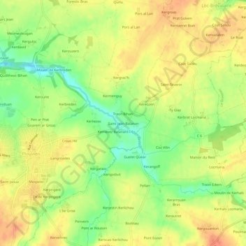 Saint-Jean Balanan topographic map, elevation, terrain